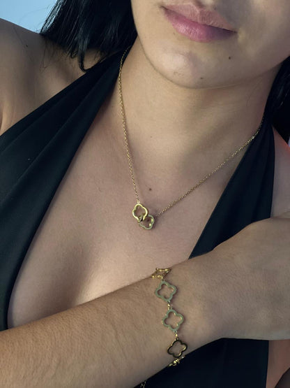 Combo Cadena + Pulsera Van Cleef Mujer